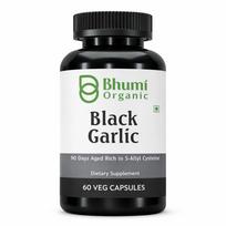 Bhumi ekologiškos brandintos juodo česnako kapsulės, 60 daržovių kapsulių, 500 mg