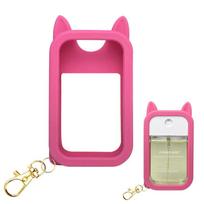 Silicone Hand Sanitizer Spray 45ml Refillable Bottle with Secure Keychain Travel Case for School and Commuting A2 pink