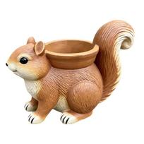 Resin Squirrel Succulent Flowerpot Cute Handmade Animal Flowerpot Squirrel Ornament Pen Holder Living Room Decoration ruda