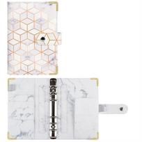 Pockets Bill Organizer Cash Envelopes Binder Notebook Budget Binder Planner Binder A6 Notebook Marbled white