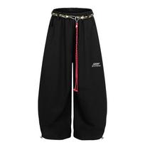 Streetwear Plačios Kišeninės Laisvos Sportinės Kelnės Vyrams Y2K Vintažinės Laisvos Išlenktos Kojos Kelnės Laisvalaikio Sportinės Tiesios Hip Hop XS pilka