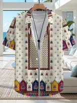 Tropical Hawaiian Shirt - Vibrant Print Patterns, Short Sleeves, Casual Button-Up Men'S Shirt, Lightweight for Summer Adventures XL įvairiaspalvis