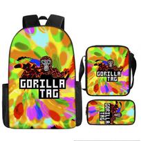 Popular Youthful Novelty Gorilla tag 3D Print 3pcs/Set Student Travel bags Laptop Daypack Backpack Shoulder Bag Pencil Case auksas