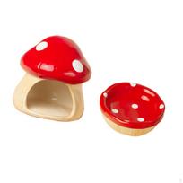 Ceramic Hamster House Shaped Indoor Outdoor Furniture Kennel with Food Bowl Habitat for raudona