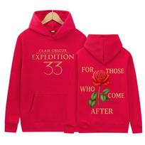 Clair Obscur Expédition 33 Print Graphic Hoody Unisex Casual Oversized Long Sleeve Sweatshirt Fashion High Quality Fleece Hoodie S red