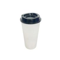 355 ml plastikinis daugkartinio naudojimo su dangteliu, puodelis šaltam vandeniui, kavai, buitiniams gėrimams, virtuvės reikmenys A2 black