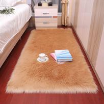 Plush Soft Sheepskin Bedroom Carpet Imitation Bedside Mat Living Room Rug Couch Furniture Soft Cushion White Rugs Living Room Area Fur Carpet 40x60cm beige