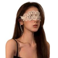 Lace BDSM Blindfold with Sheer Mesh Adjustable Sensory Deprivation Mask for Couples' balta