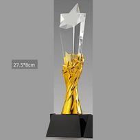 Customized Creative Gold Silver Copper Resin Medal Crystal Trophy, High-grade Award Engraving, Outstanding Staff, Annual Meeting engraved gray
