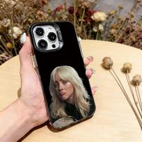 B-Billie Eilish Singer Phone Case For iPhone 17,16,15,14,13,12,11 Plus,Pro Max,XS,Colorful Silver Phone case Funda Cover iPhone14Plus black