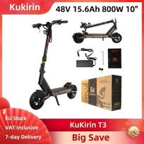 KuKirin T3 Electric Scooter 800W 48V 15.6Ah 10  Vacuum Tires Adult Commuting Folding E-scooter Lighting Dual Disc Brakes 45km/h 800W 48V 15.6Ah 10" Vacuum
