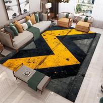 Yellow Warning Line Carpet Race Track Carpet Men's Room Decoration Fun Black and Yellow Striped Rug Entrance Anti Slip Door Mat 40x60cm black