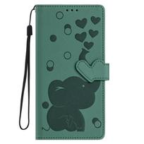 Cartoon Elephone Flip Case For Samsung Galaxy A56 A55 A54 A36 A35 A34 A26 A25 A24 A16 A15 A14 A05S A04 Leather 3 Cards Cover Galaxy A56 žalia