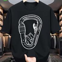 Rock Climbing Carabiner Graphic TShirt Breathable Cotton Casual Short Sleeve Tee for Men And Women 4XL black