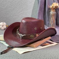 2026 New Faux Leather Western Cowboy Hats For Women Men Vintage Gentleman Dress Hats Panama Cowgirl Jazz Cap Sombrero Hombre gray