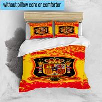 3PCS Spain Football Crest 3pcs Bedding,Including 3PCS Duvet Cover And 2pcs Pillowcases Perfect for Christmas,Ideal for Bedroom, Dormitory 135cm*200cm