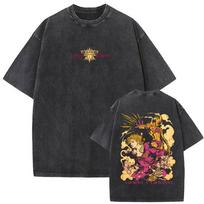 Washed Vintage Anime Jojo Bizarre Adventure Giorno Giovanna T-shirt Men Women Manga Retro Oversized T Shirt Male Cotton T-shirts S įvairiaspalvis