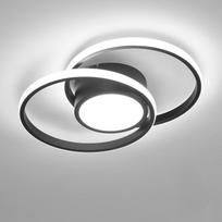 LED lubinis šviestuvas Juodas Baltas Modernus sietynas Koridoriui Balkonui Miegamajam Svetainei Praėjimui Vidaus Namų Dekoras Apšvietimas 110-220V Double Ring Circle juoda