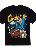 Unisexs Beavis Butthead Cornholio Tee 2026 Cotton Retro Cartoon Black Tee M blue