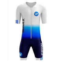 Men's triathlon short-sleeved onesie mountain bike suit breathable quick-drying onesie cycling suit XXS white