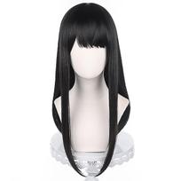 Anime Mitaka Asa Juodi Ilgi Tiesūs Perukas Cosplay Grandininis Pjūklas Žmogus Moteriškas Kostiumas Karščiui Atsparus Plaukų Perukas Šaliai Helovinui white