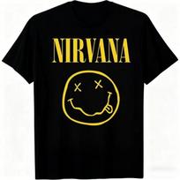 Nauji roko grupės Nirvana vyriški marškinėliai Hip-Hop stiliaus vyriški ir moteriški didelio dydžio Y2K marškinėliai Laisvi kasdieniai lauko drabužiai Unisex L yellow