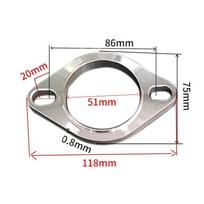 Priedai Universalus nerūdijančio plieno išmetimo duslintuvo flanšas Išmetimo vamzdžio jungtis 51 mm 63 mm 76 mm jungė 51mm gray