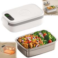 with Timer & 4 Temp Settings Electric Heated Lunch Box 7 Heating Time Settings 1000ML Bento Box Portable Cordless Food Warmer oranžinė