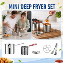 Stainless Deep Fryer Set for Home Kitchen Cooking One Size gray