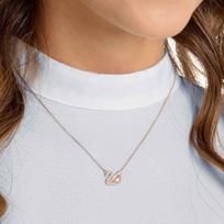 Swarovski Swan necklace Pink 18K rose gold finish 5469989 rožinė