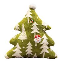 Kalėdinės eglutės pliušinė pagalvė, animacinis iškamša, minkšta sofos pagalvėlė, šventinė namų dekoracija sofai, lovai Christmas Tree geltona