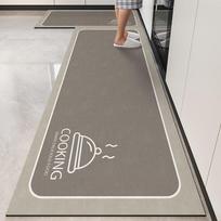 Virtuvės kilimėlis PVC Vandeniui atsparus Kilimas Neslystantis Namų dekoras Plotinis kilimas Odinis Įėjimo durų kilimėlis Alfombra De Cocina 50x80cm gray