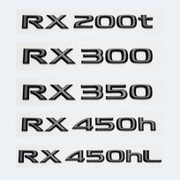 3D blizgios juodos raidės RX200t RX270 RX300 RX350 RX450h RX450hL HYBRID emblema, skirta LEXUS automobilio sparno bagažinės galinei logotipui Glossy Black gray