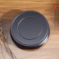 Round Wooden Flower Pot Stand black