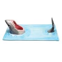 Ceramic Sushi Plate Shark Shape Rectangle Cheese Board Dining Table Kitchen Decoration white
