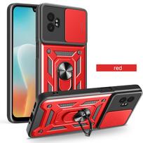 Šarvuotas dėklas su stoveliu Samsung Galaxy Xcover 7 Pro Xcover7, apsauga kamerai, su žiedu, magnetiniu laikikliu, Coque Fundas Capa Galaxy XCover7 Pro red