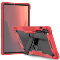 Shockproof Case for Samsung Tab S10 FE Plus 2025 with Kickstand Heavy Duty Protective Cover Tab S10FE Plus raudona juoda spalva