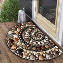 Half Round Door Mat 40x60cm Non Slip Entrance Rug Easy to Clean Durable Floor Mat for Indoor Outdoor Use One Size ruda