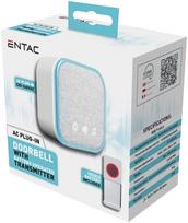 Skambutis ENTAC E6165, belaidis, 150m, IP44, 220V, su atsarginiu maitinimu, CR2032, baltos sp.