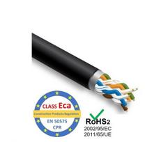 Kompiuterinis kabelis STEINMARK CAT5E/FTP, 4x2x0.5, ekranuotas, lauko, juodos sp.