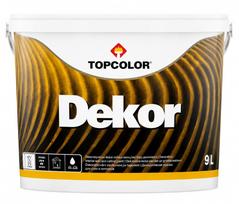 Dekoratyviniai dažai TOPCOLOR Dekor, 9 l, balti, matiniai, atsparūs plovimui ir atmosferos poveikiui