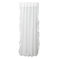 White Ruffled Curtain Panel, 39 Inch x 51 Inch Balcony Window Curtain, Light Filtering Window Curtain Panel for Living Room Bedroom 130 cm balta