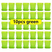 10Pcs Mini Square Flower Pots With Trays Drainage Holes Candy Colors For Succulents Plants Seedlings Home Decor Garden Jxb yellow