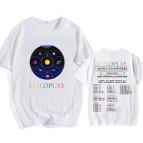 Unisex Coldplay 2026 Summer Music Festival World Tour Heavy Metal Fashion Pattern Cotton Women And Men T-Shirt S white