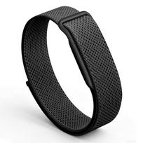 Braided Sport Velcro Watch Strap for Fitbit Air 1Pcs Soft Nylon Loop Band Breathable Adjustable for Yoga Camping Outdoor Activities A1 black
