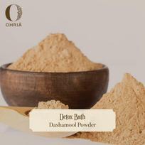 Ohria Ayurveda Dashamool Powder for Herbal Bath, Detox Bath | Ayurvedic Blend of Ten Medicinal Roots | Relief from Joint Pain & Stiffness- 150g beige
