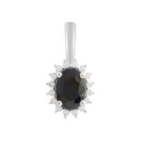 Sidabrinis pakabukas su safyru 1.151ct, fianitais (2181026) safyras