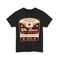 Oh Deer Diner Emblem Unisex T-Shirt. Alan Wake Video Game. Bright Falls. Gamer. 2XL beige
