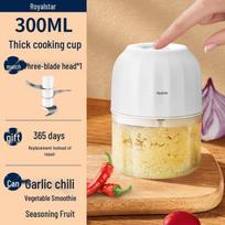 Electric Wireless Garlic Press & Mini Chopper for Garlic and Meat white