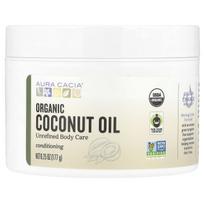Aura Cacia, Kondicionuojanti ekologiška odos priežiūra, Kokosų aliejus, 6,25 uncijos (177 g) white